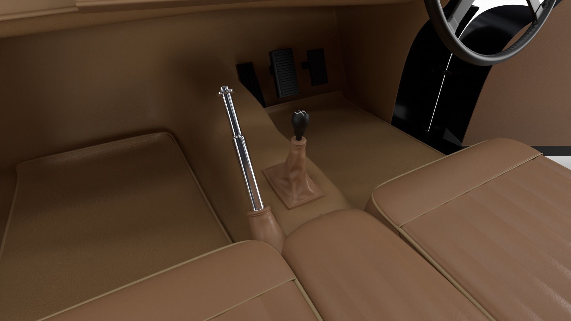 Jaguar XK140 1954 HQ interior 3D model_26