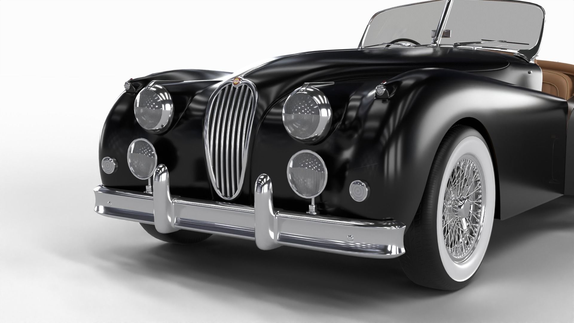 Jaguar XK140 1954 HQ interior 3D model_11