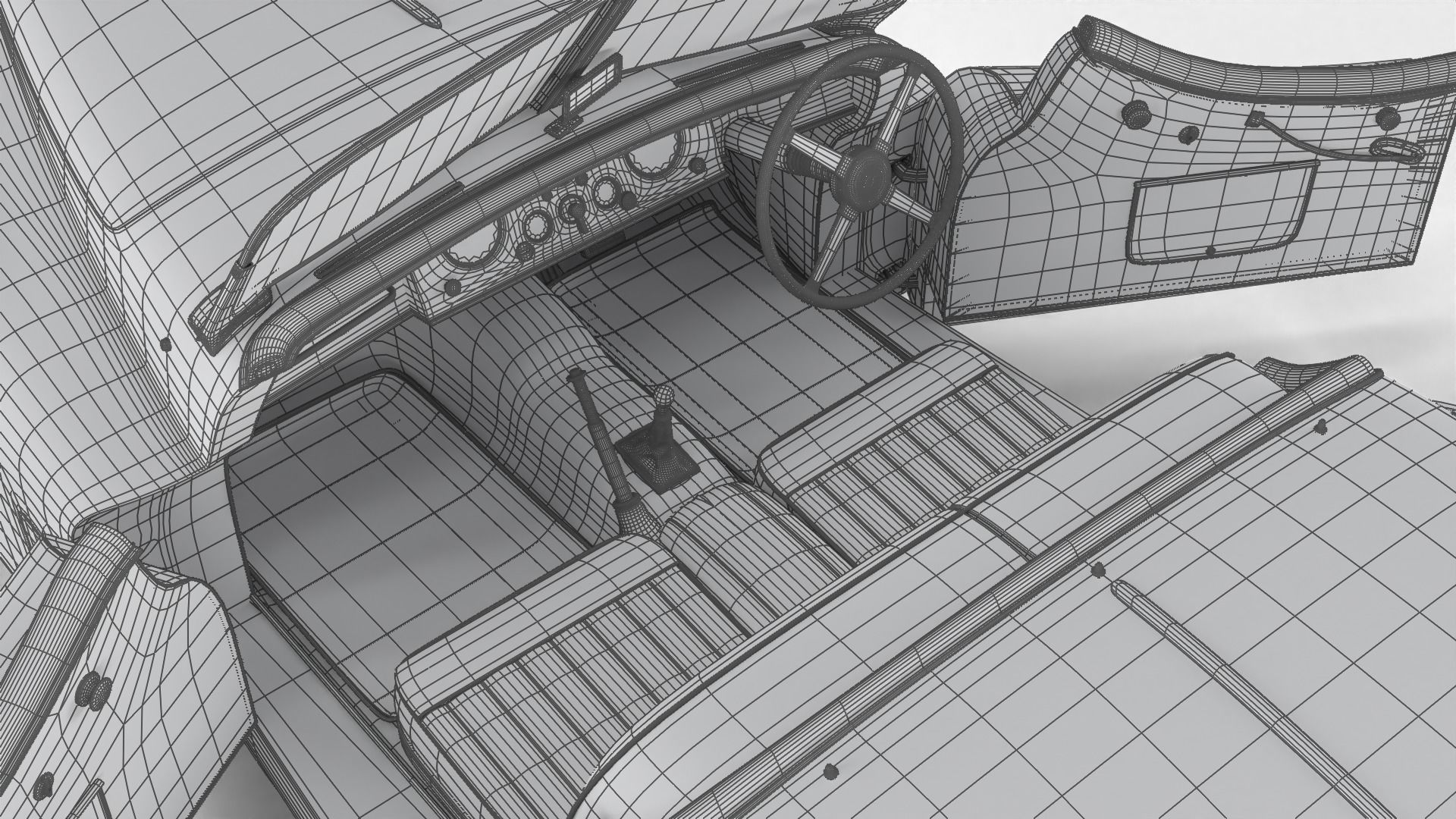 Jaguar XK140 1954 HQ interior 3D model_37