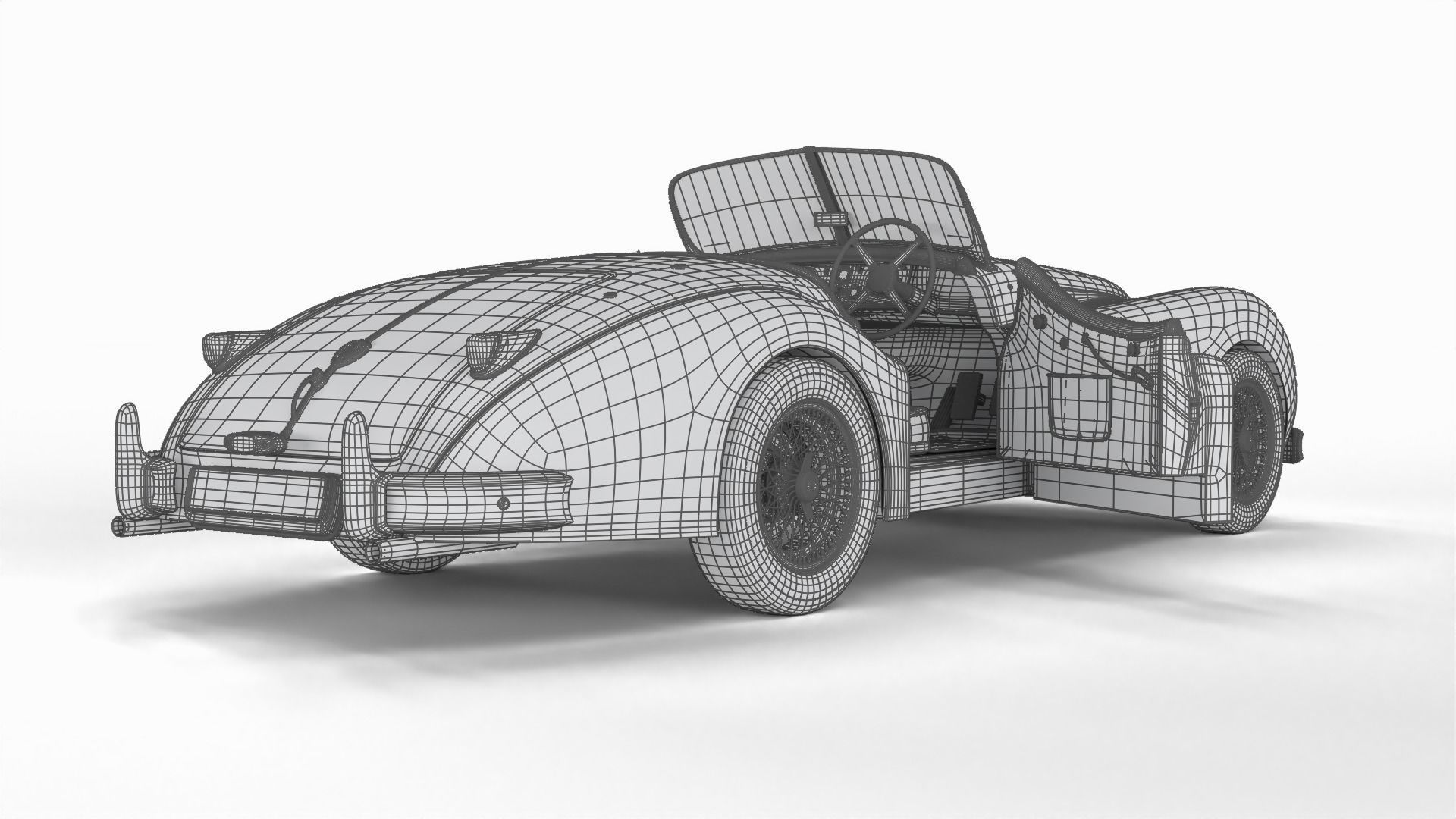 Jaguar XK140 1954 HQ interior 3D model_30