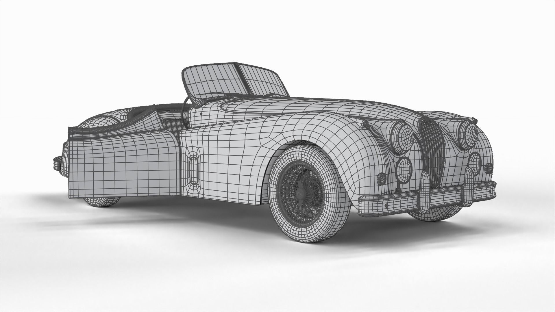 Jaguar XK140 1954 HQ interior 3D model_29