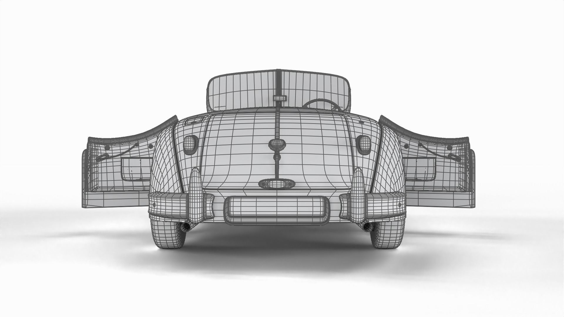 Jaguar XK140 1954 HQ interior 3D model_44