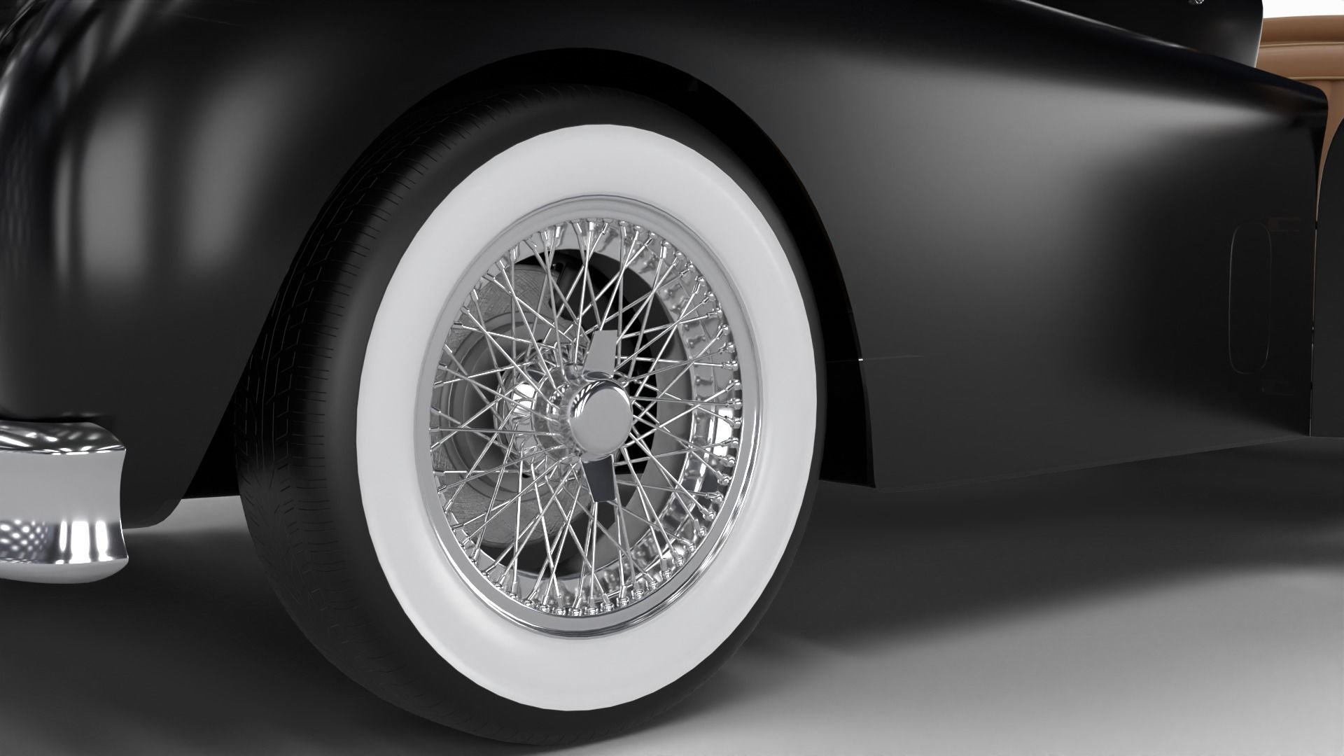 Jaguar XK140 1954 HQ interior 3D model_7