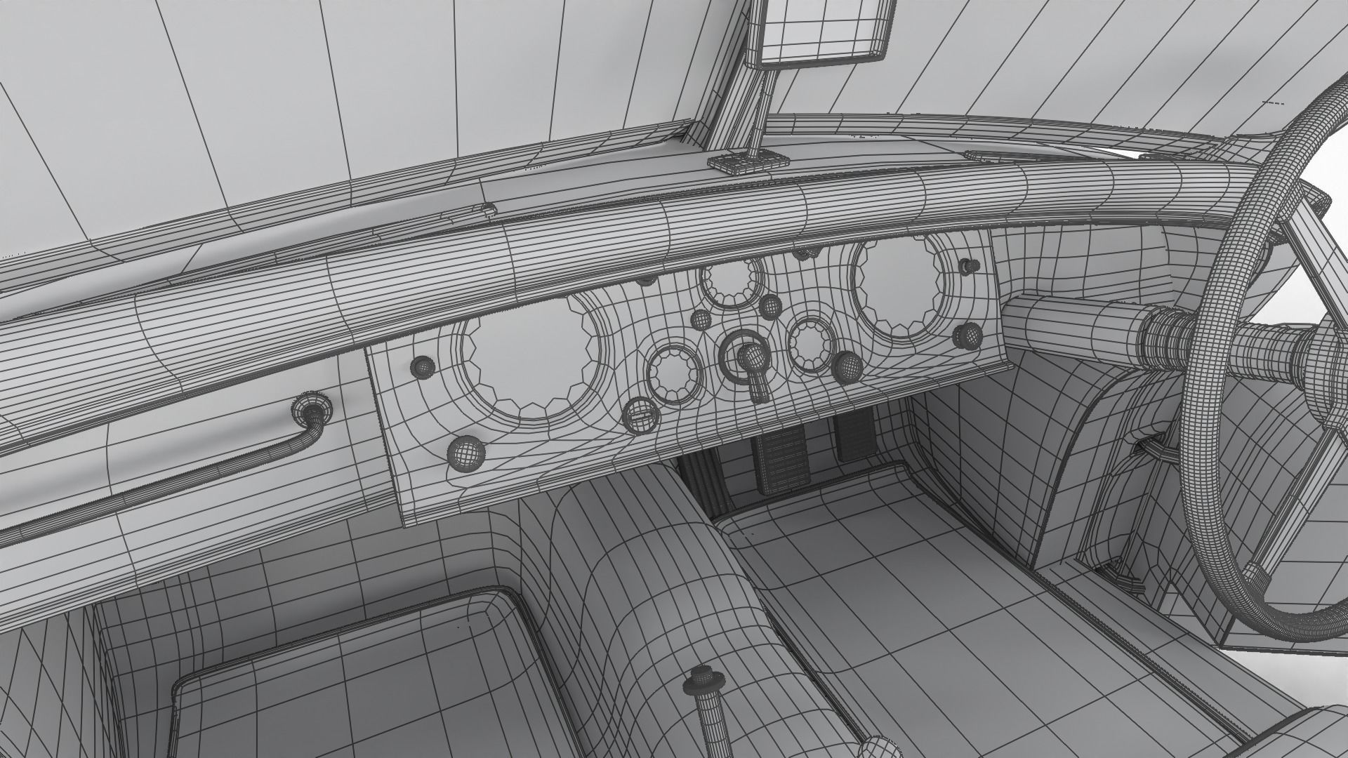 Jaguar XK140 1954 HQ interior 3D model_46