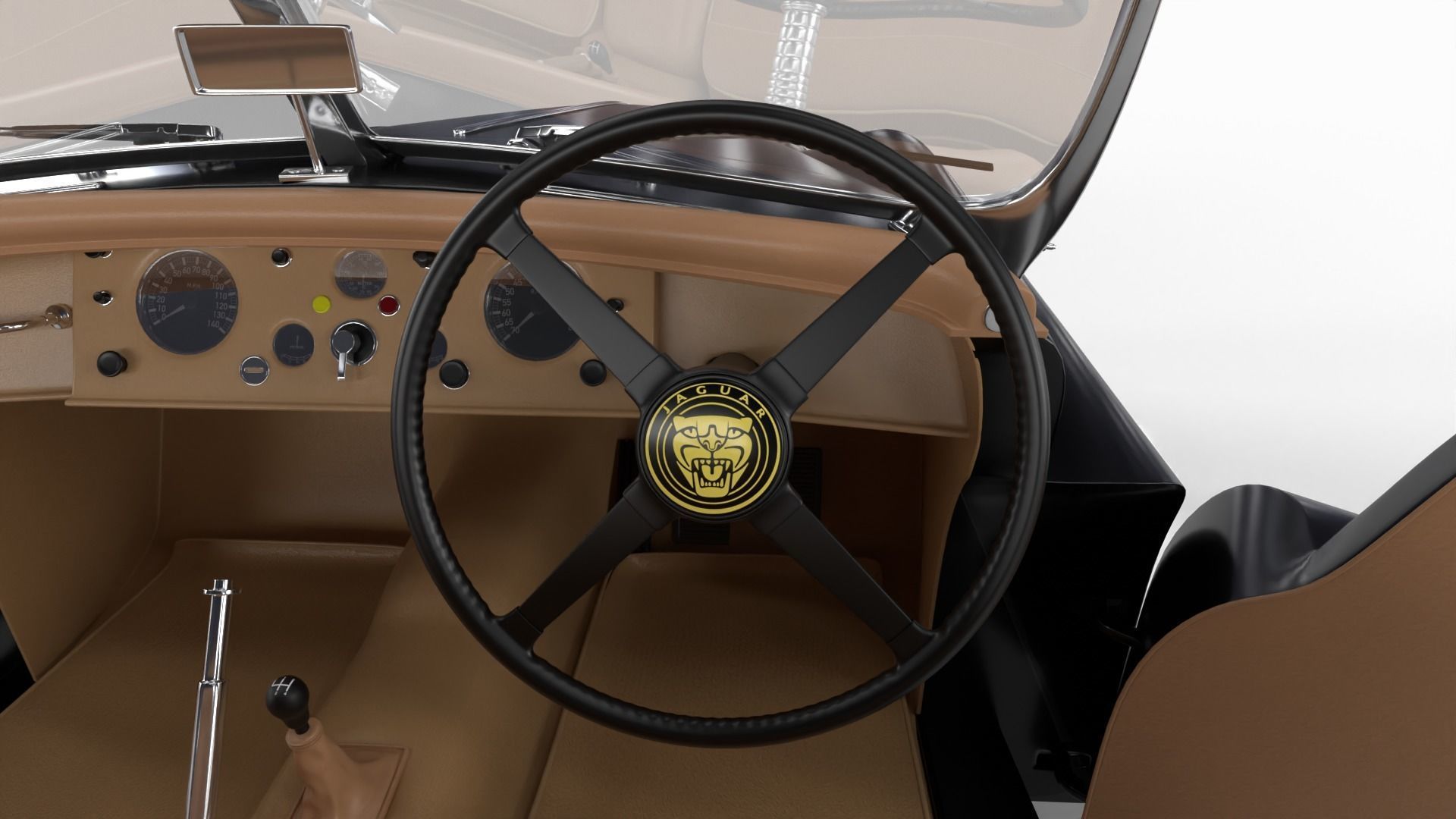 Jaguar XK140 1954 HQ interior 3D model_24