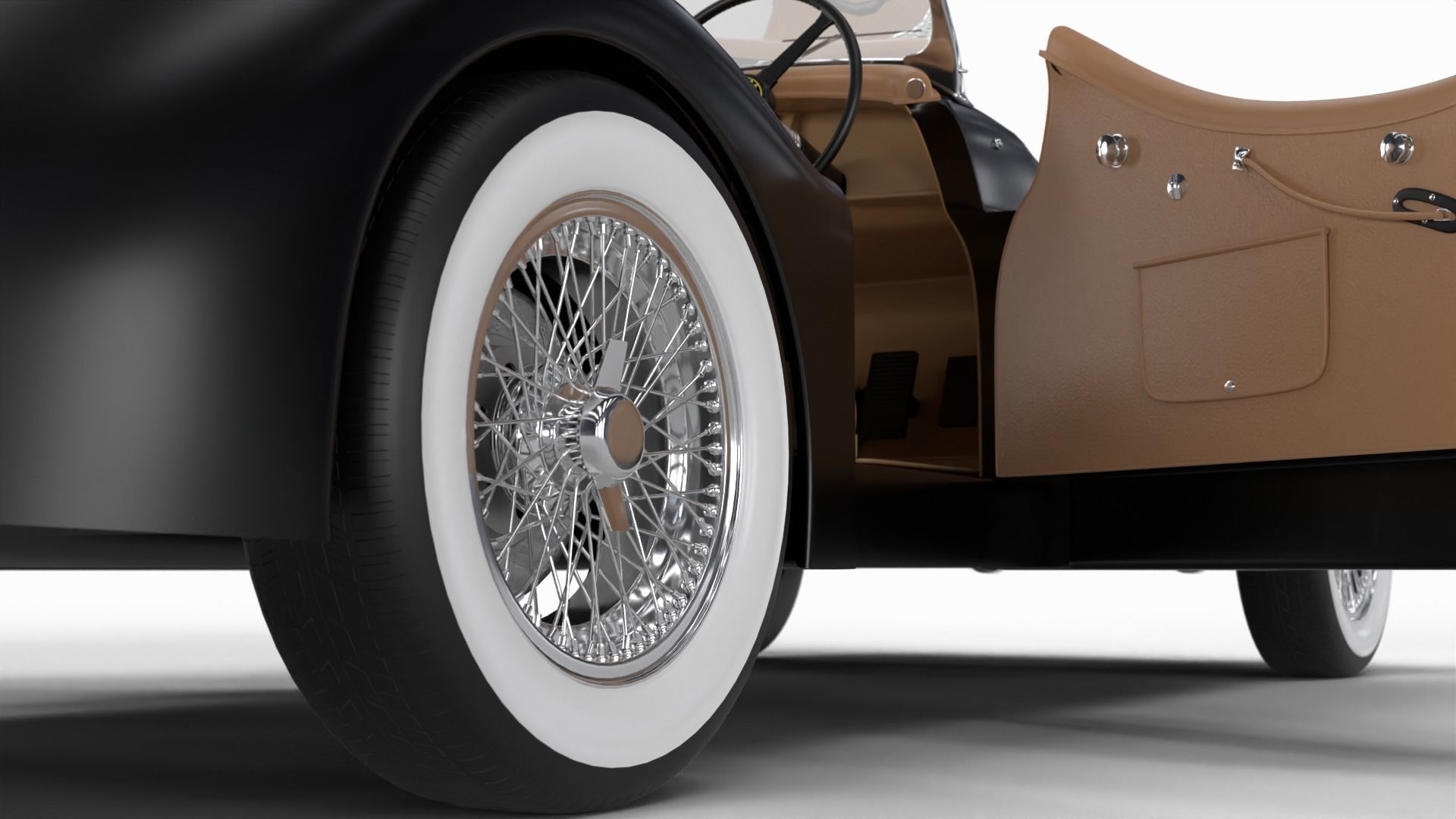 Jaguar XK140 1954 HQ interior 3D model_6