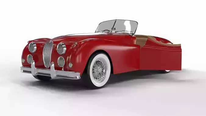 Jaguar XK140 1954 HQ interior 3D model