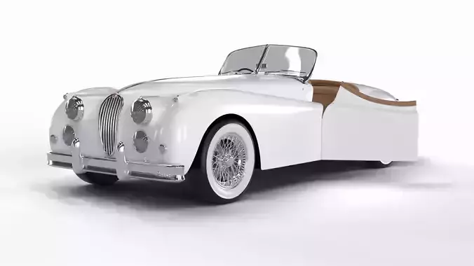 Jaguar XK140 1954 HQ interior 3D model