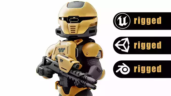 TROOPER XX-2000  Rigged for Unreal Engine - Unity - MIXAMO  3D model