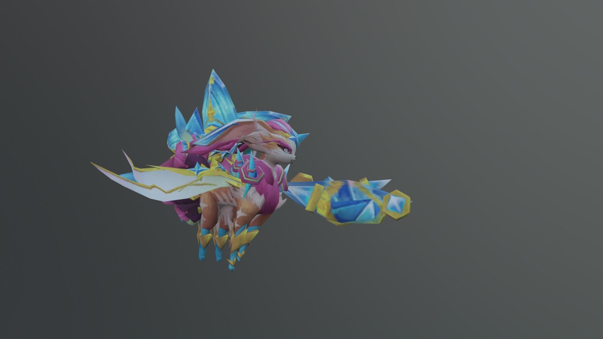 Fox Pink Candy Low-poly 3D model_1