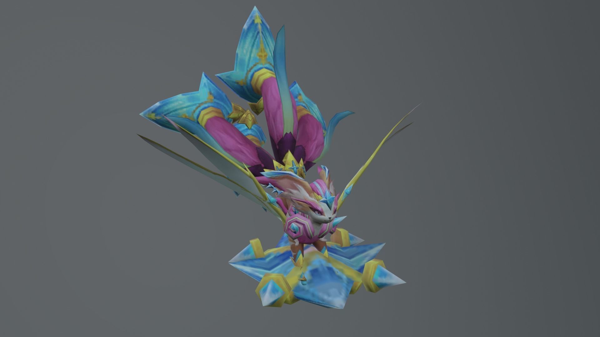 Fox Pink Candy Low-poly 3D model_3