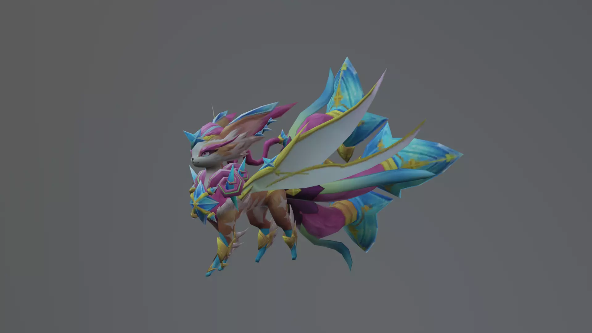 Fox Pink Candy Low-poly 3D model_0