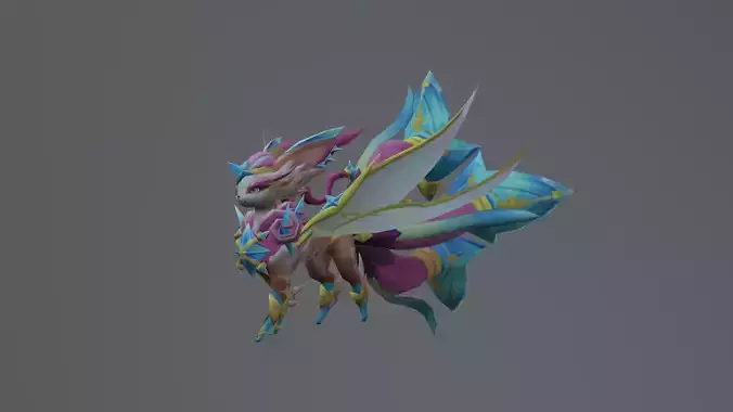 Fox Pink Candy Low-poly 3D model