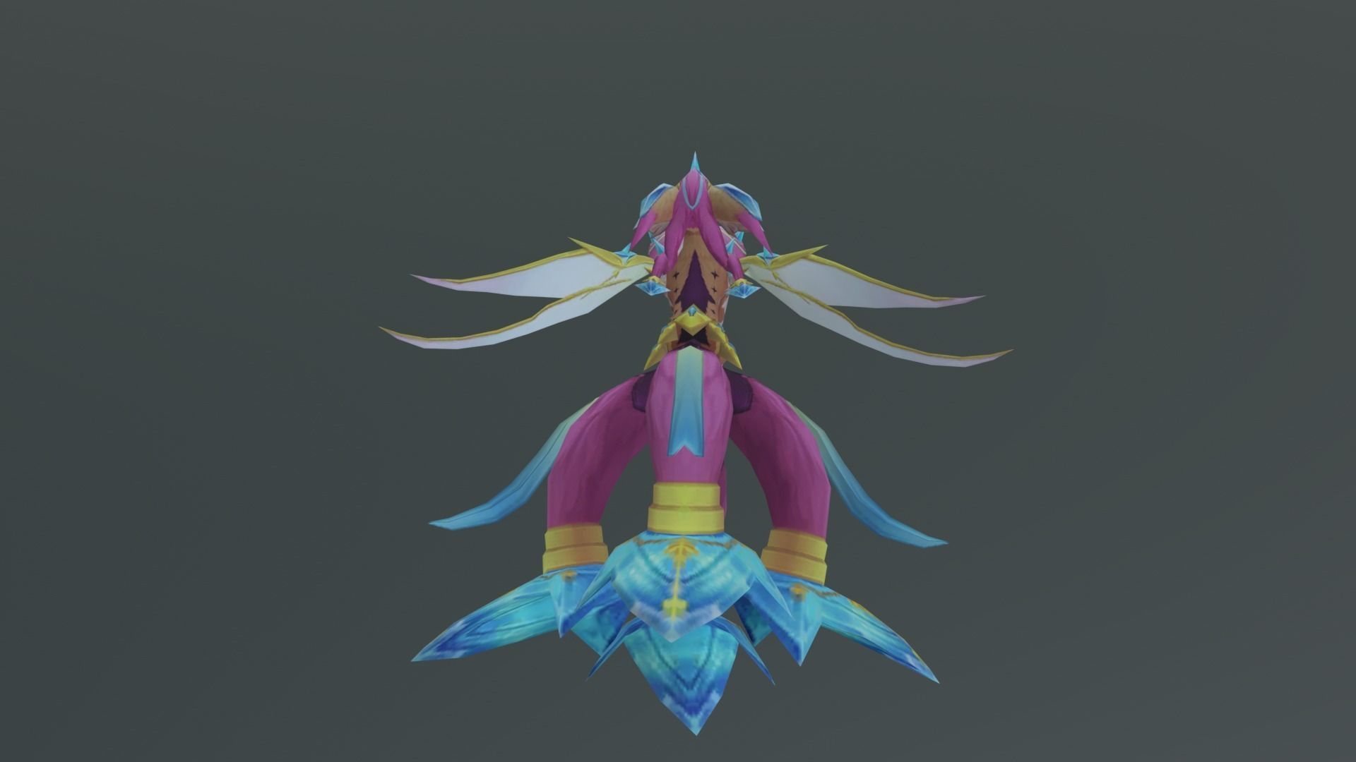 Fox Pink Candy Low-poly 3D model_5