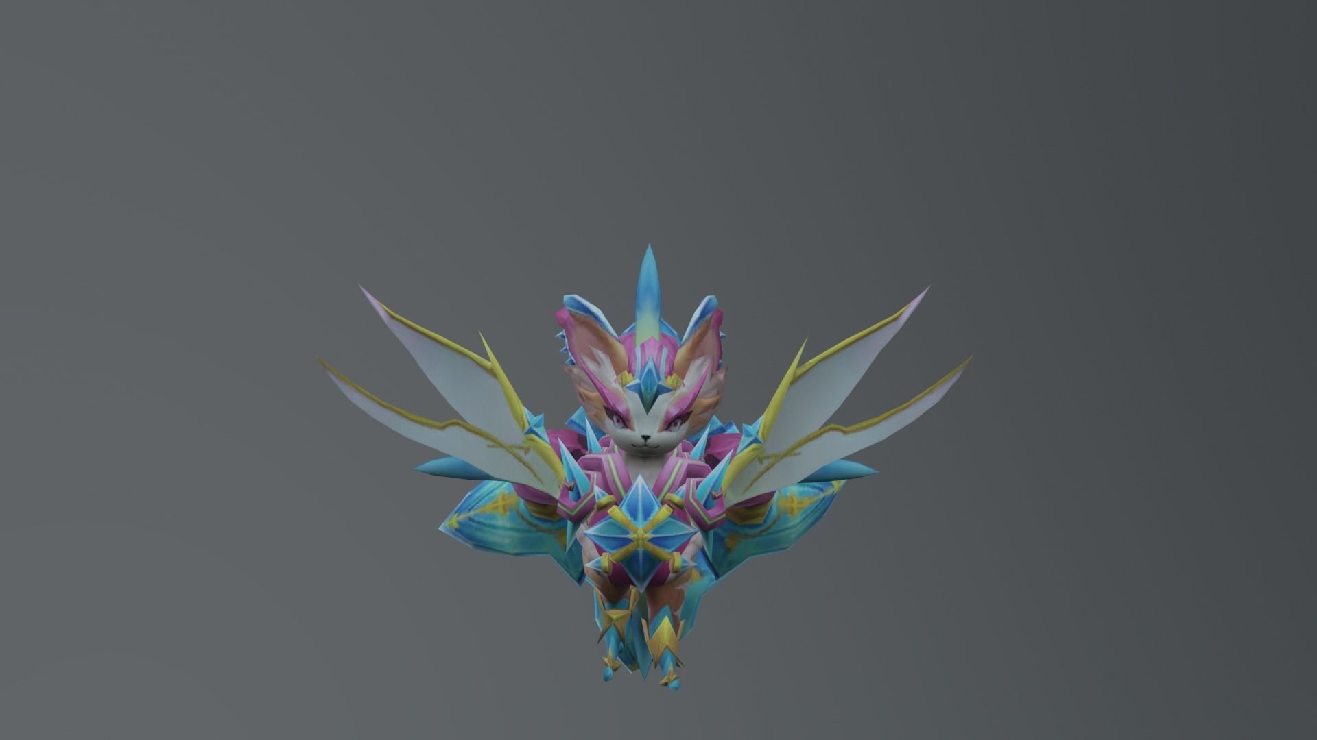 Fox Pink Candy Low-poly 3D model_4