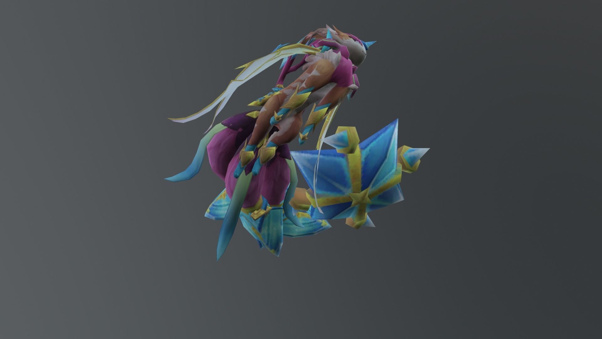 Fox Pink Candy Low-poly 3D model_2