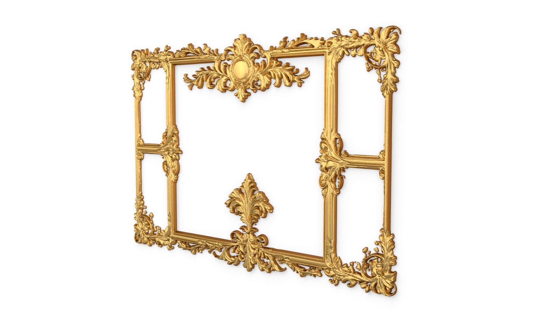 Plaster decorative frame ornament 07 3D model_2