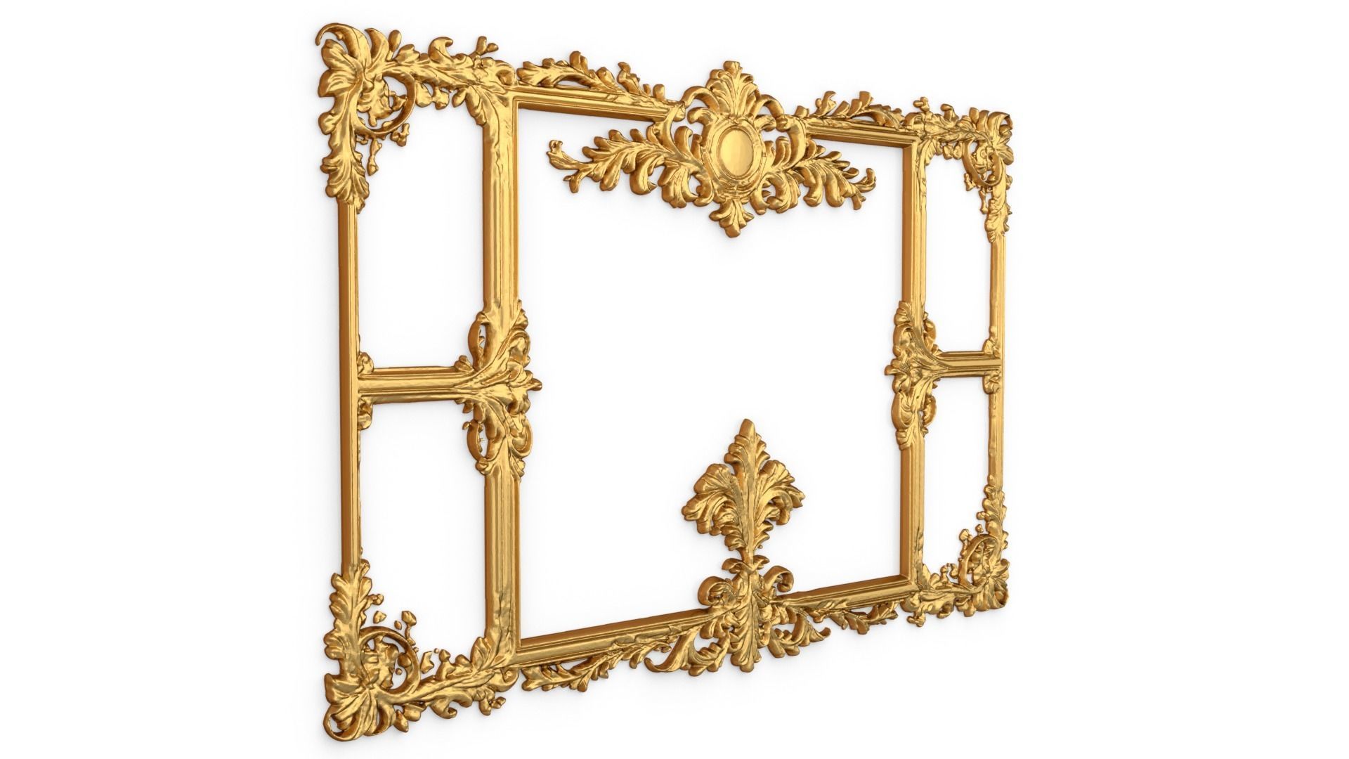 Plaster decorative frame ornament 07 3D model_1
