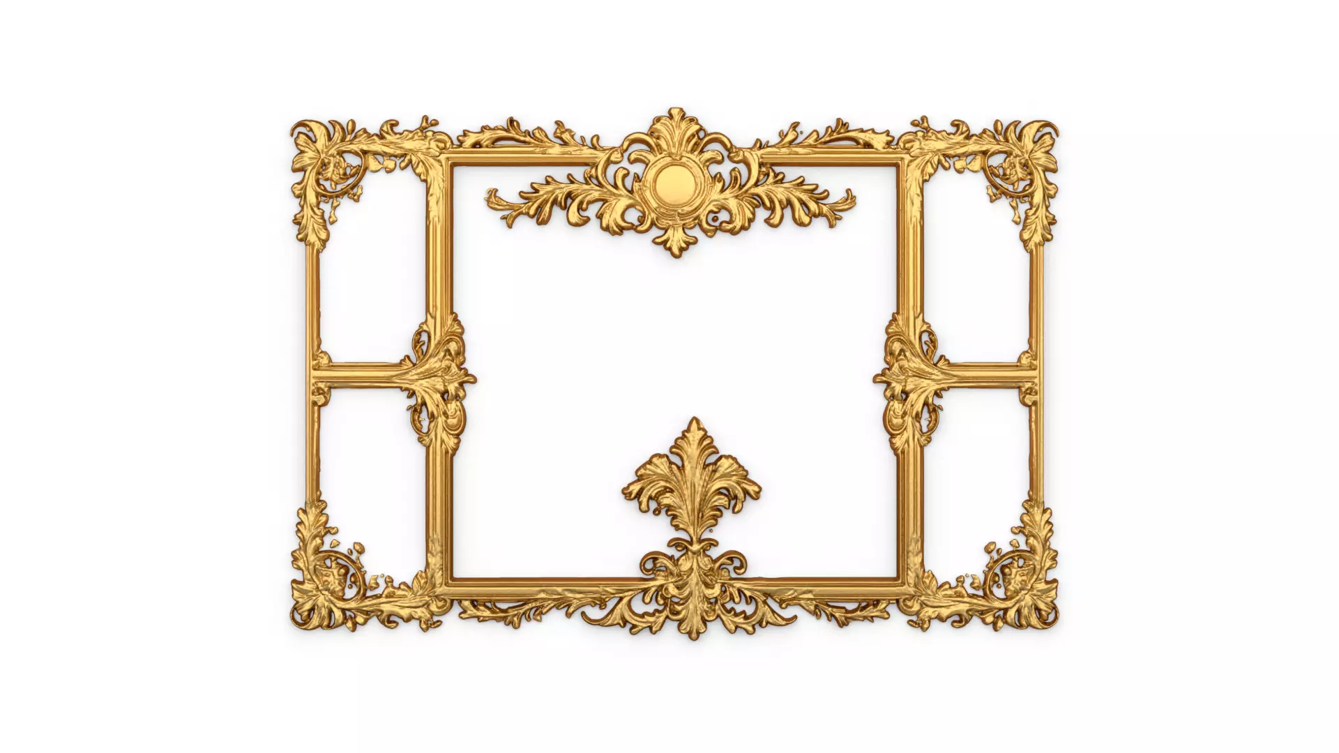 Plaster decorative frame ornament 07 3D model_0