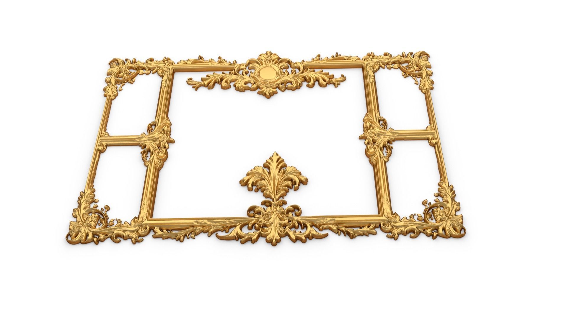 Plaster decorative frame ornament 07 3D model_3