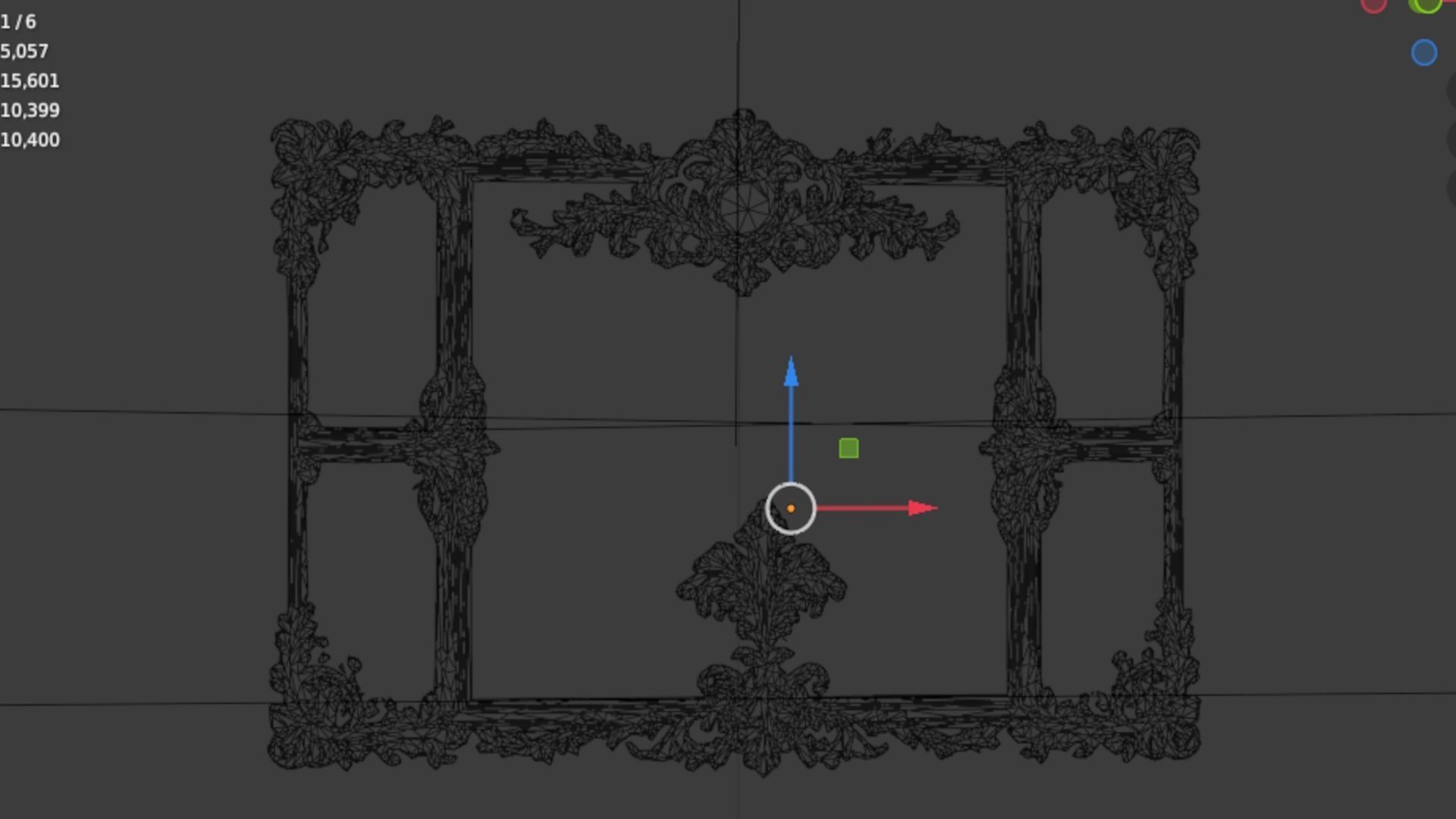 Plaster decorative frame ornament 07 3D model_6