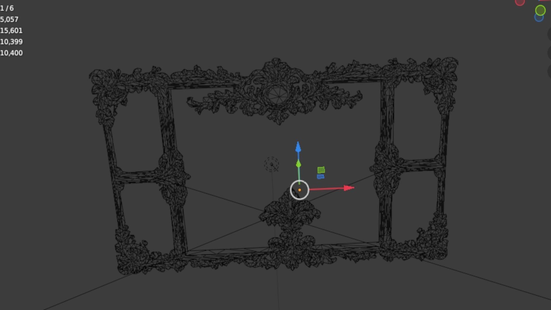 Plaster decorative frame ornament 07 3D model_5