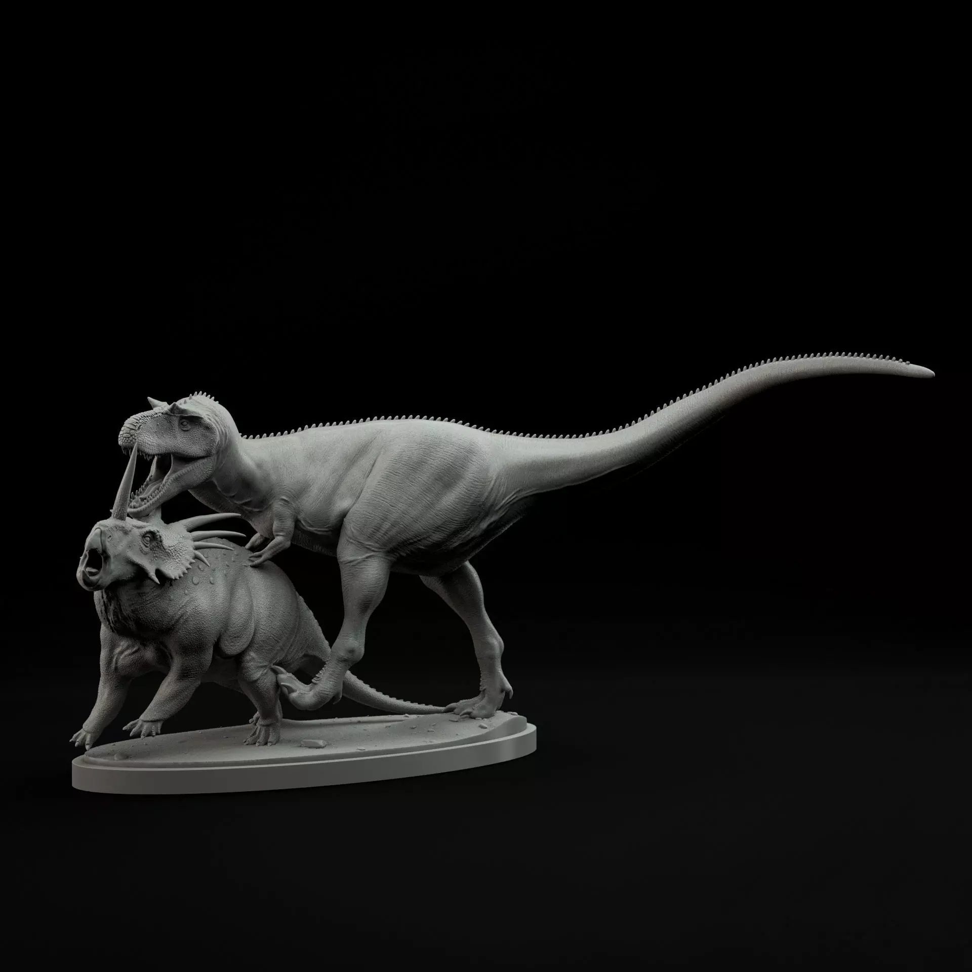 Gorgosaurus vs Styracosaurus 1-35 scale pre-supported 3D print model_0