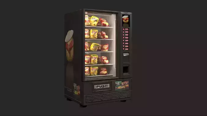 Futuristic Low-Poly Vending machine Low-poly 3D model