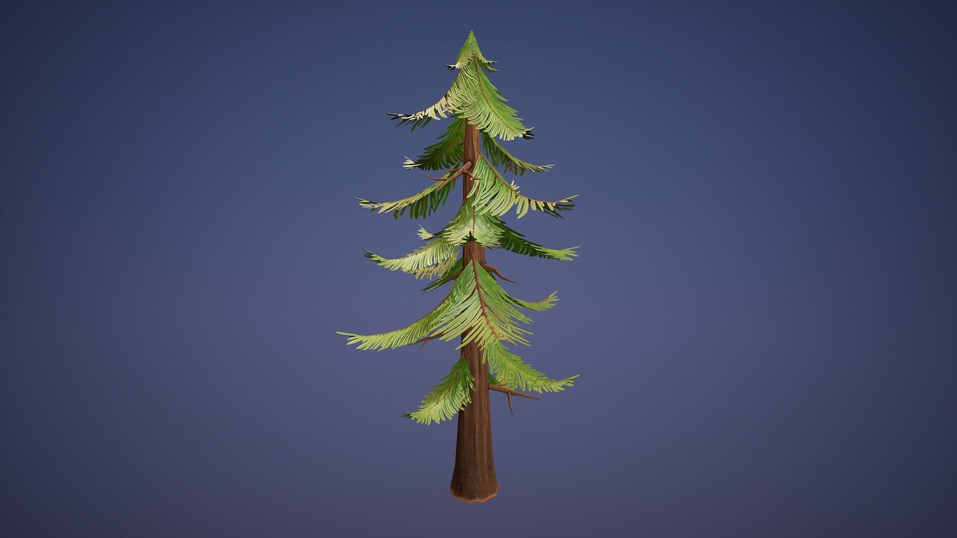 Stylized Pine Tree Low-poly 3D model_1