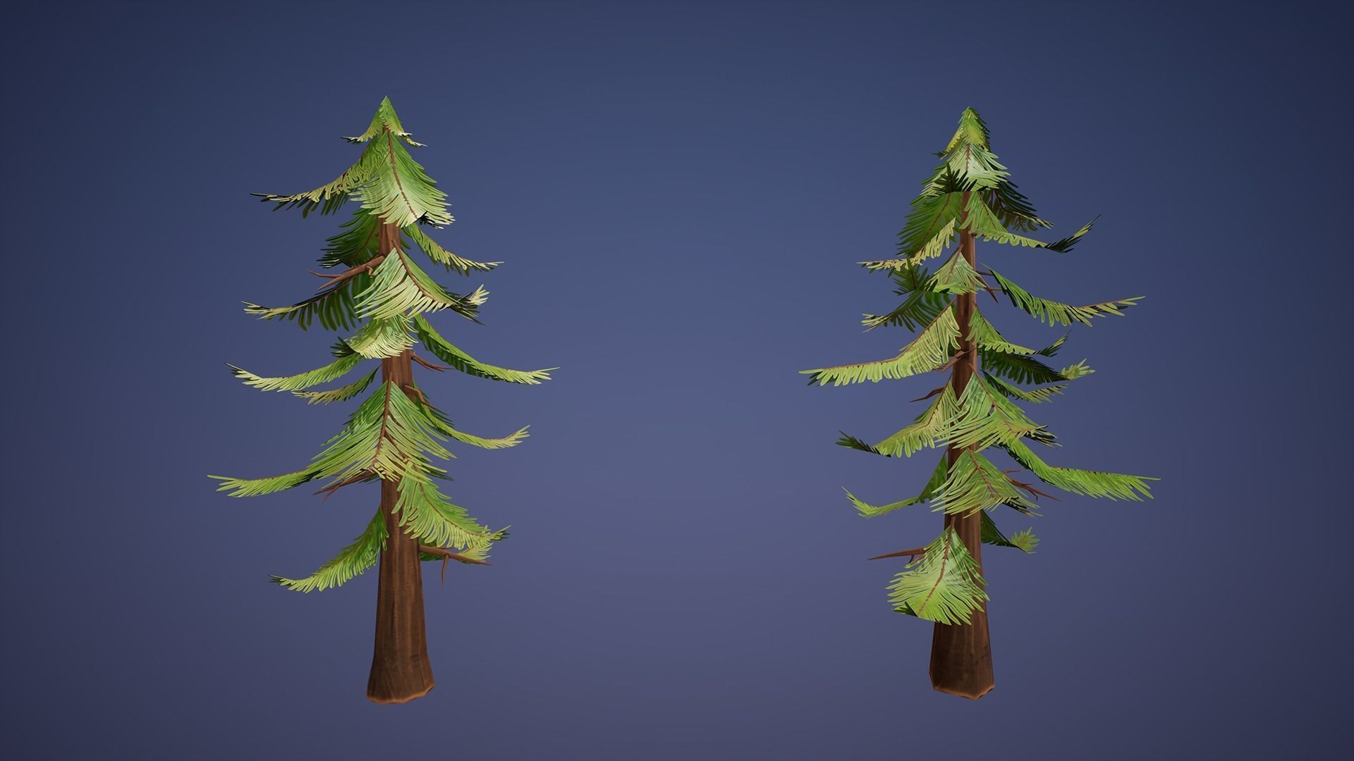 Stylized Pine Tree Low-poly 3D model_2