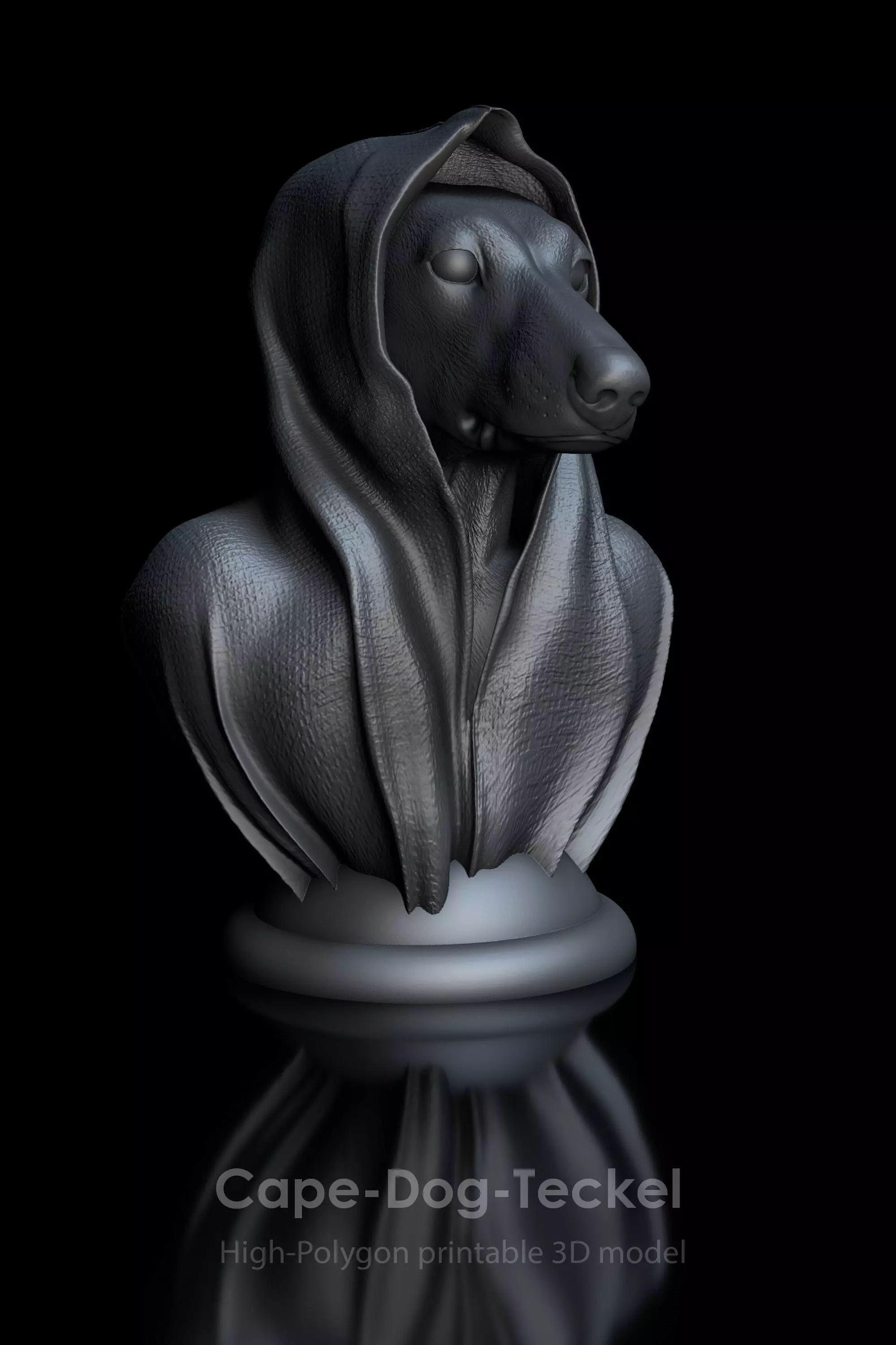 Dachshund with Cape 3D print model_0