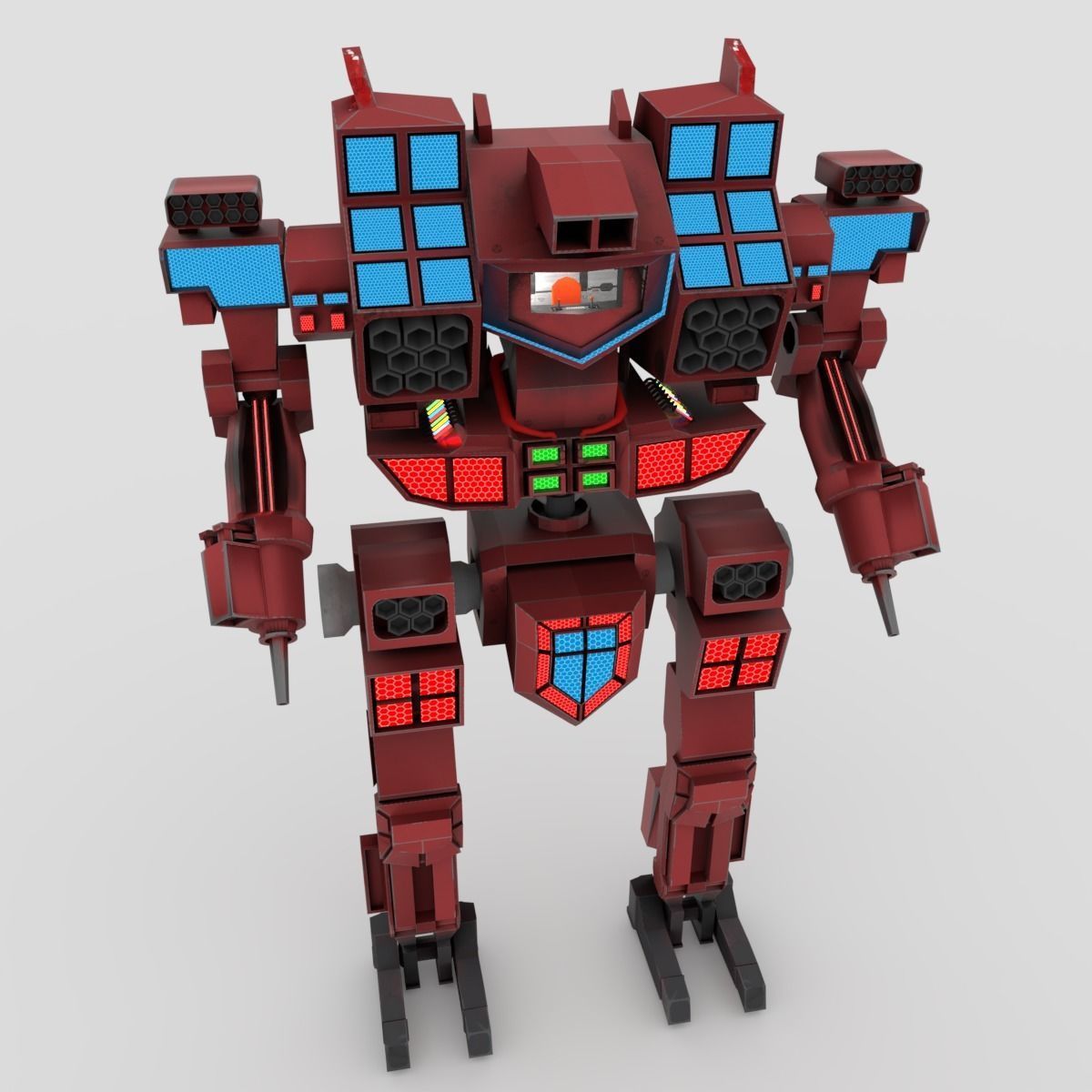 Sci fi Transformer Robot Low-poly 3D model_2