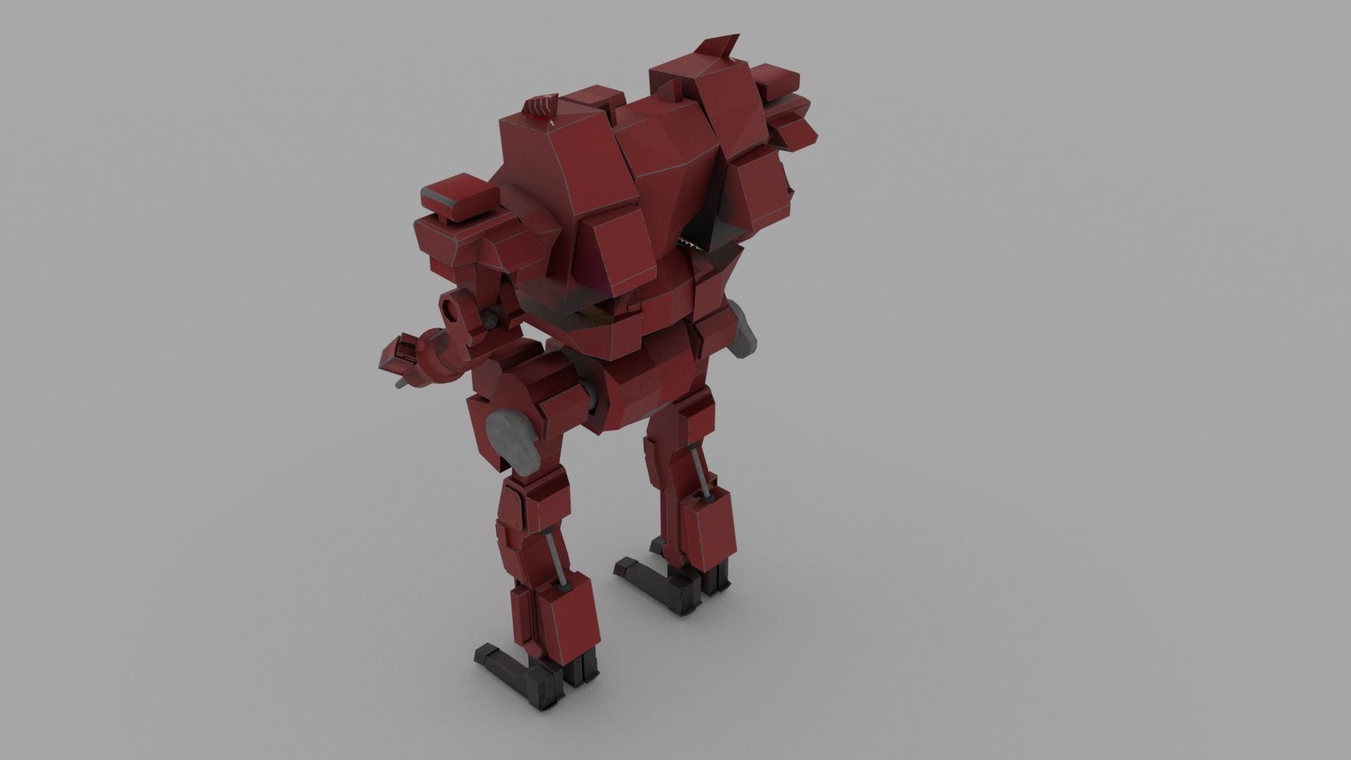 Sci fi Transformer Robot Low-poly 3D model_4