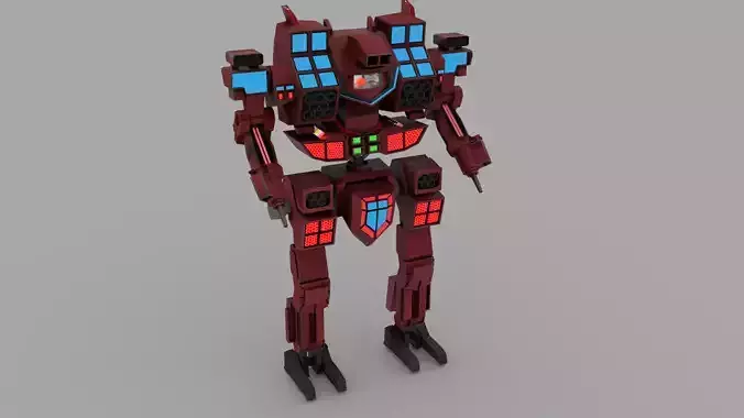 Sci fi Transformer Robot Low-poly 3D model