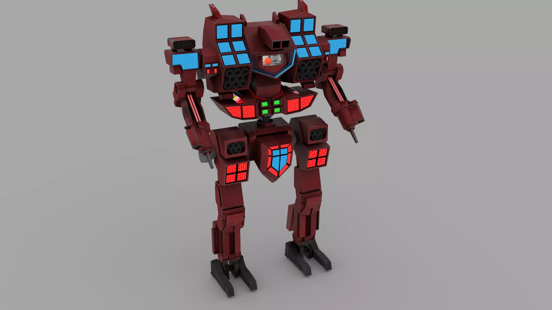 Sci fi Transformer Robot Low-poly 3D model_0