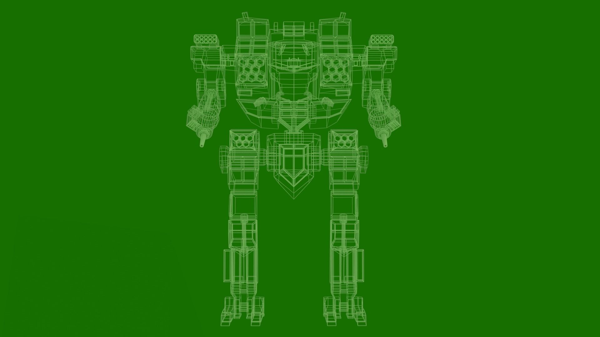 Sci fi Transformer Robot Low-poly 3D model_6