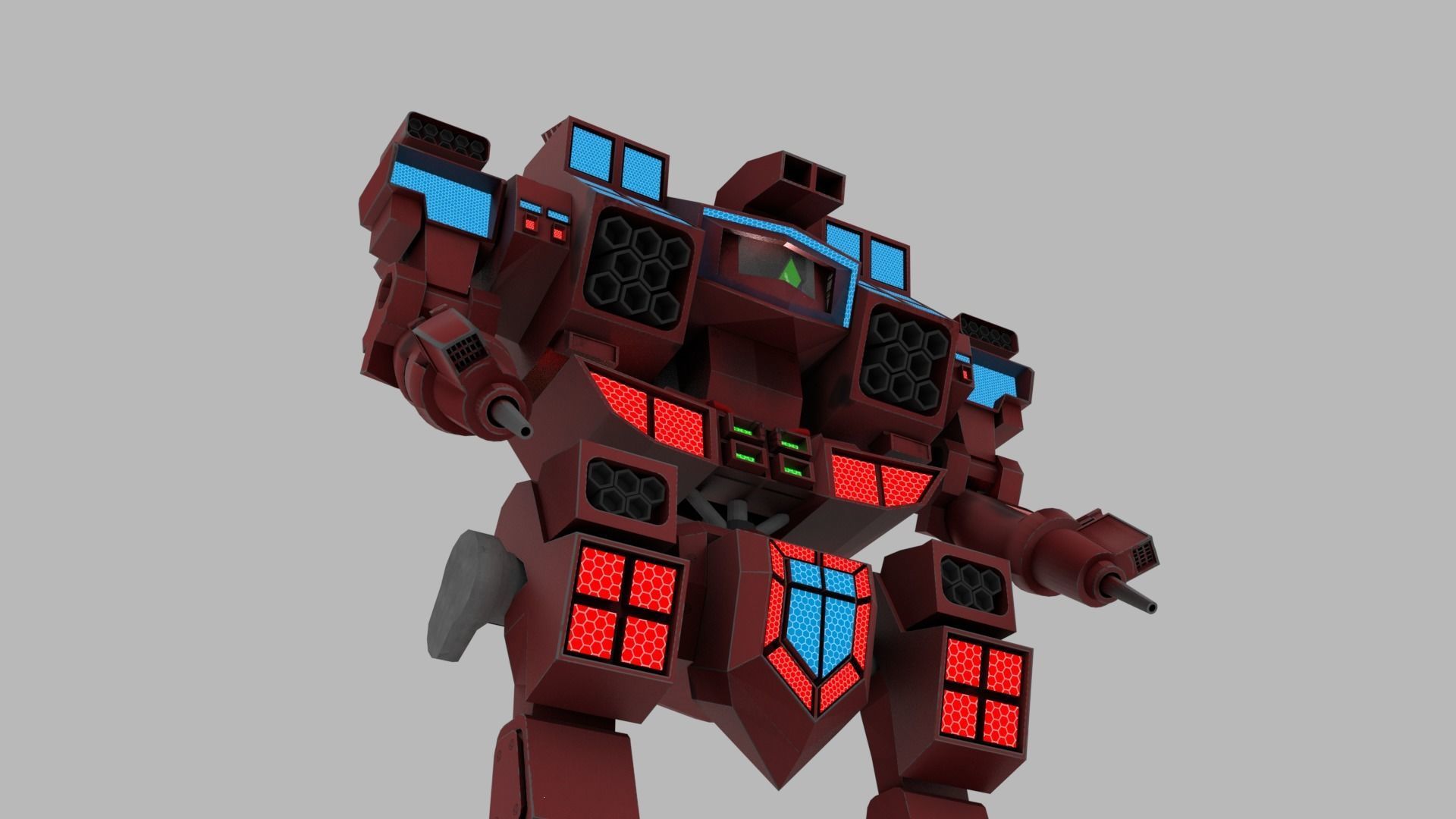 Sci fi Transformer Robot Low-poly 3D model_5