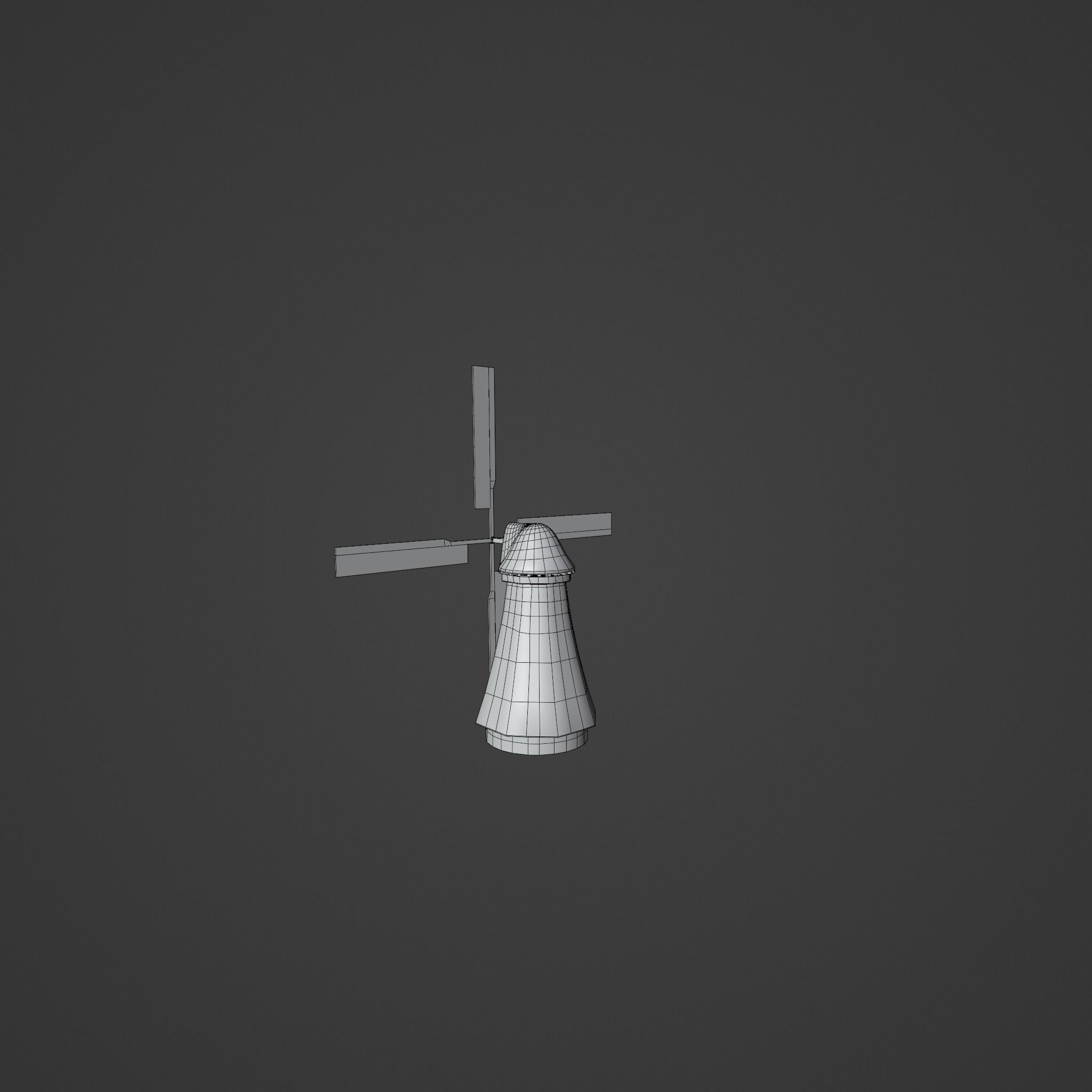 Windmill 3 Color Low Poly Game Ready Model Low-poly 3D model_7