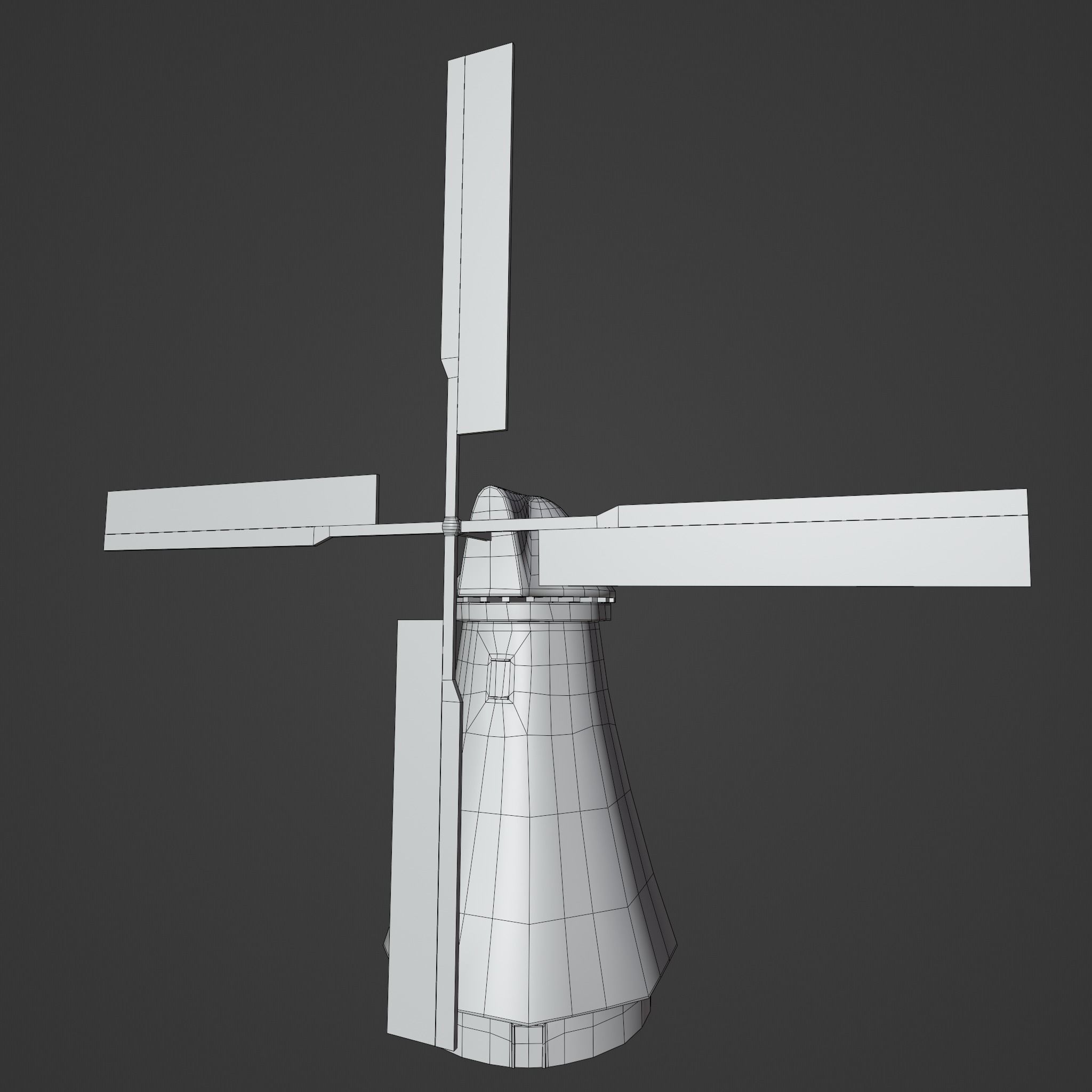Windmill 3 Color Low Poly Game Ready Model Low-poly 3D model_6