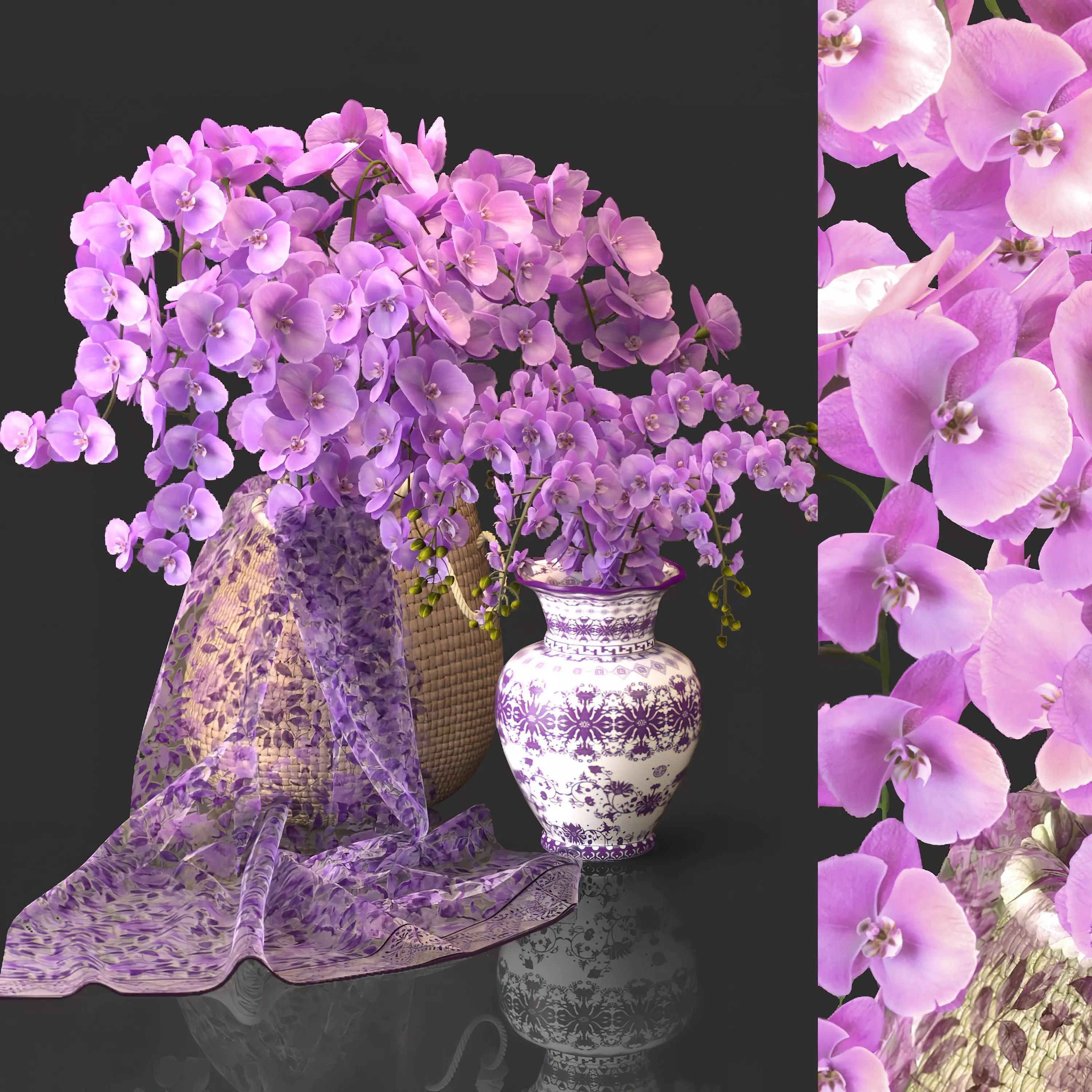 Orchid Flower Set -05 3D model_0