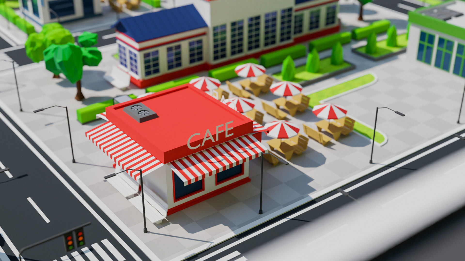 Low Poly city Asset pack Low-poly 3D model_16