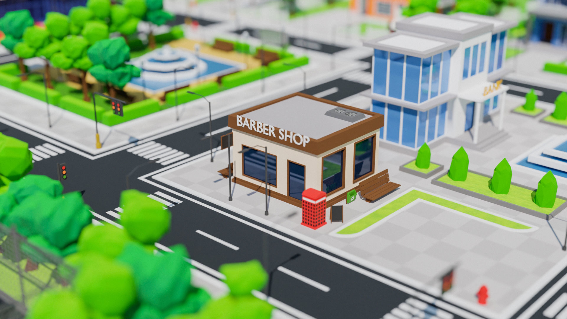 Low Poly city Asset pack Low-poly 3D model_20