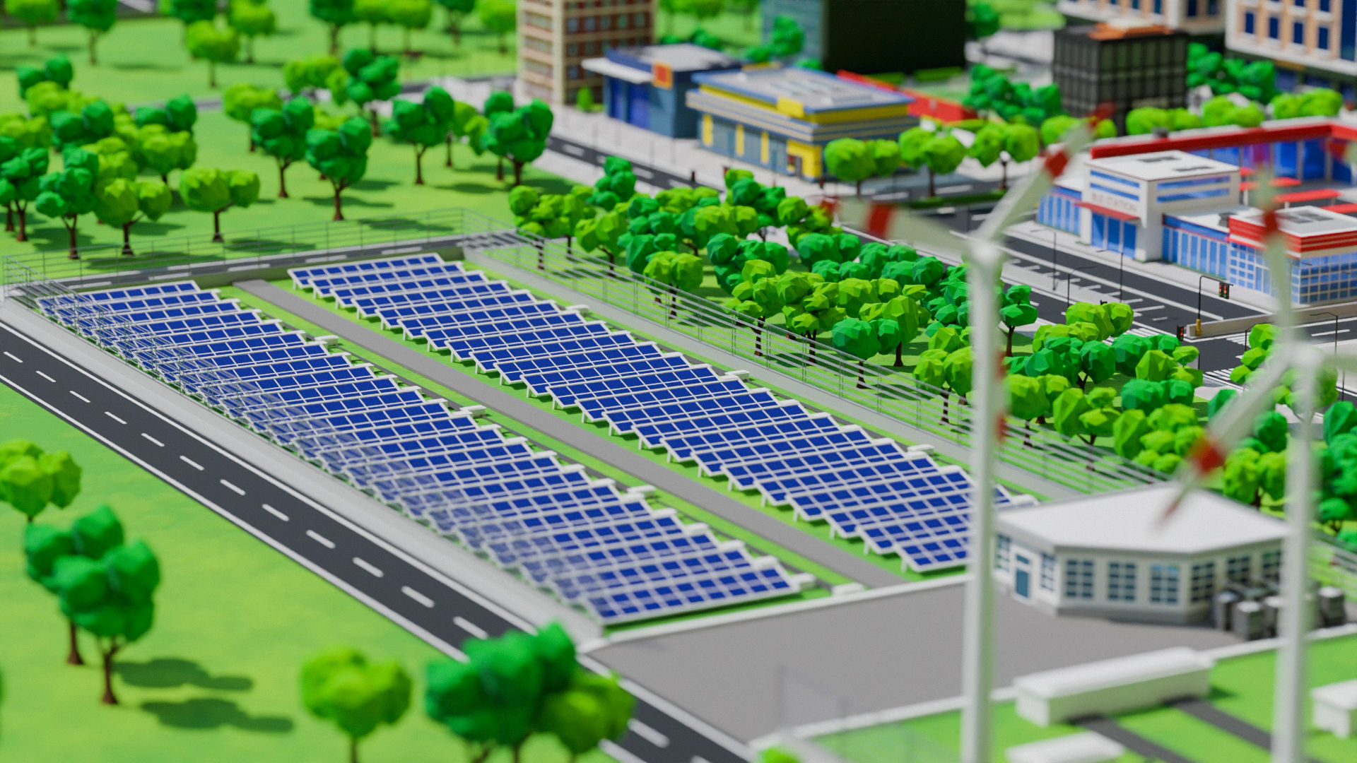 Low Poly city Asset pack Low-poly 3D model_12