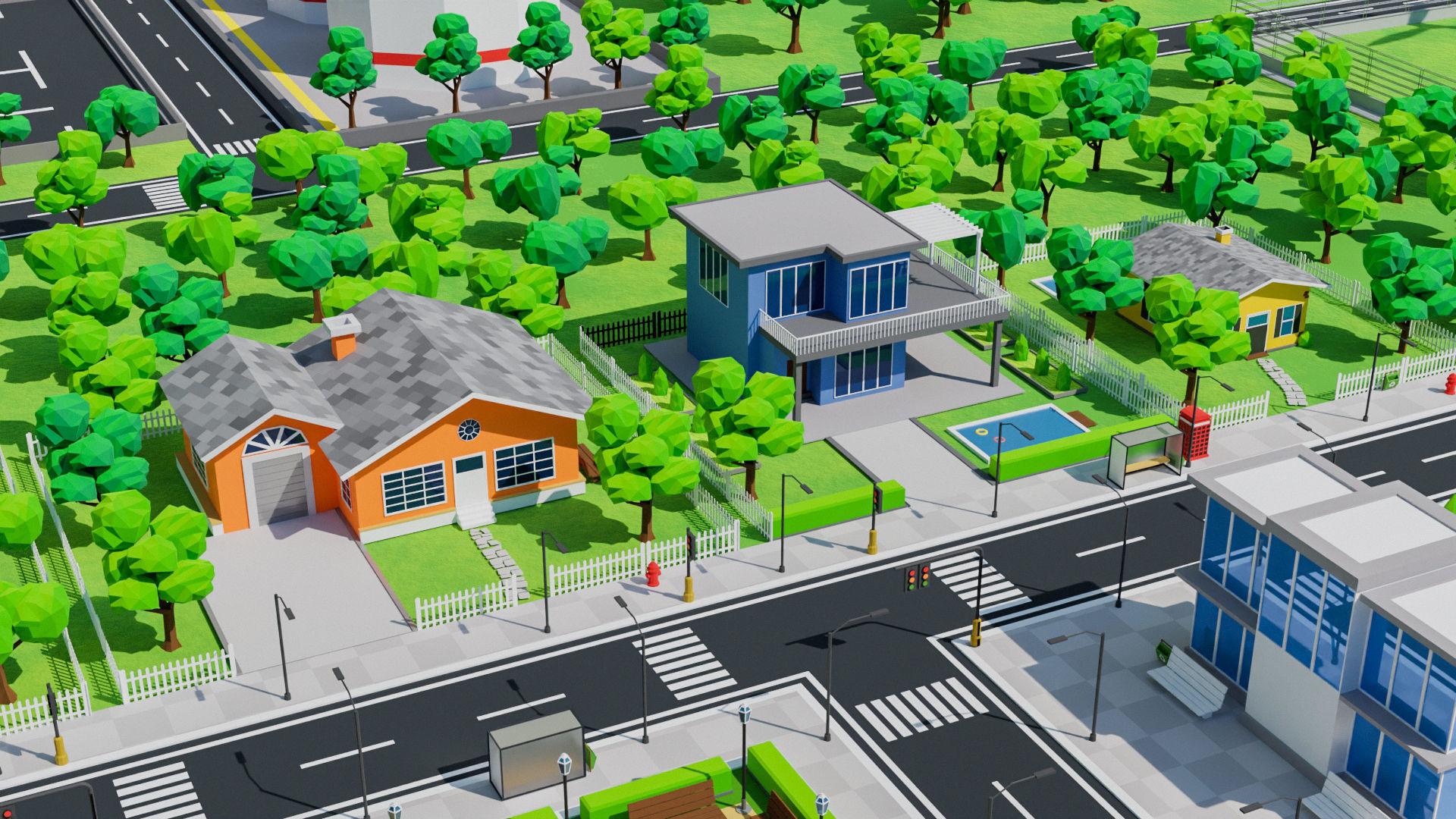 Low Poly city Asset pack Low-poly 3D model_17