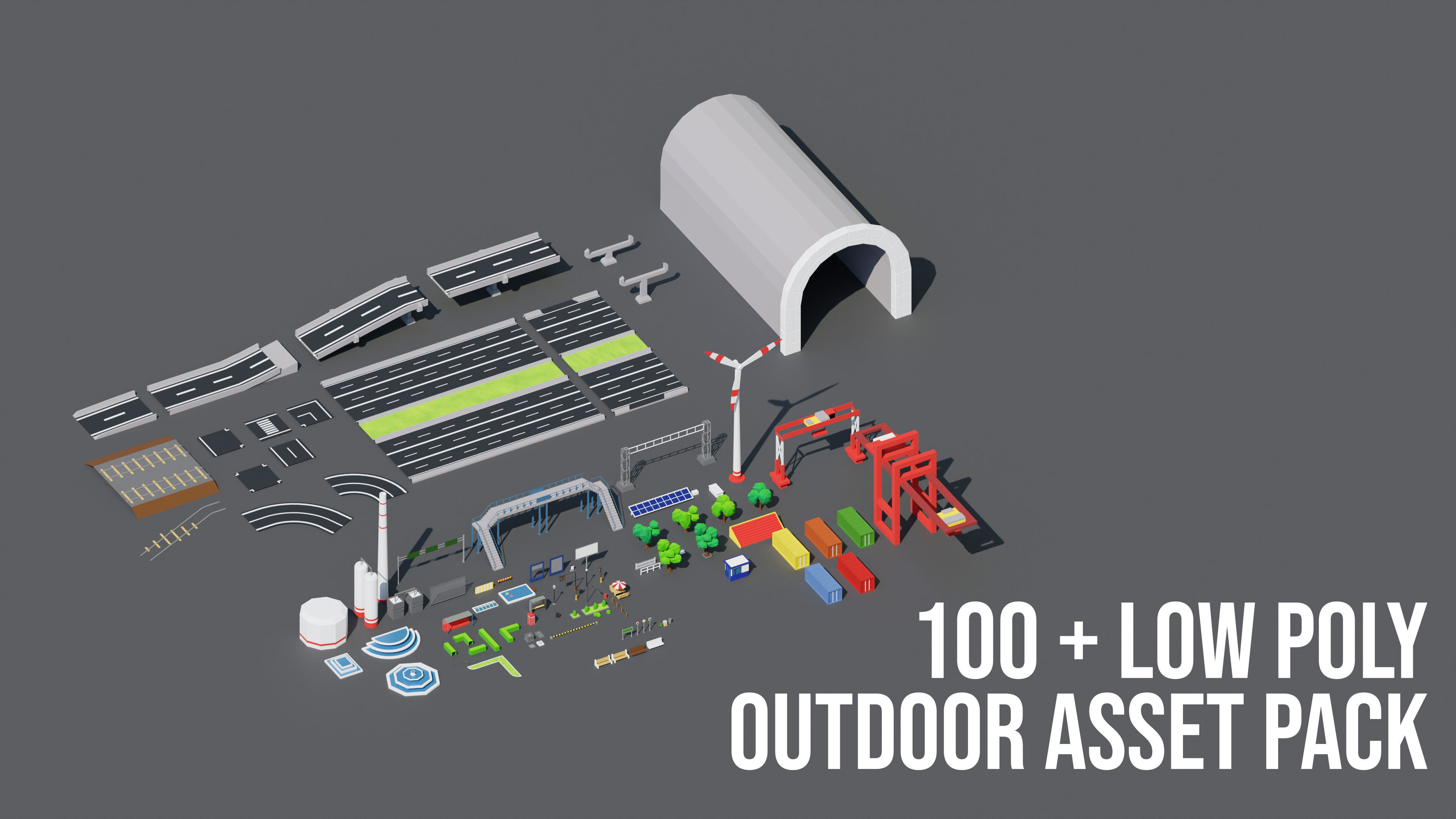 Low Poly city Asset pack Low-poly 3D model_24