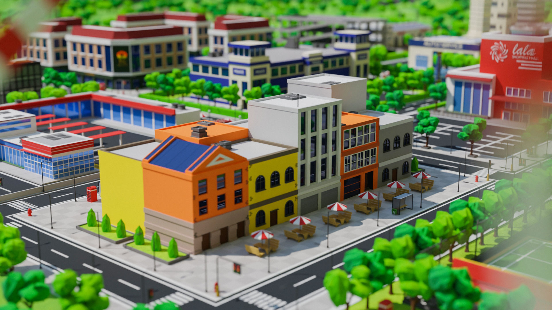 Low Poly city Asset pack Low-poly 3D model_22