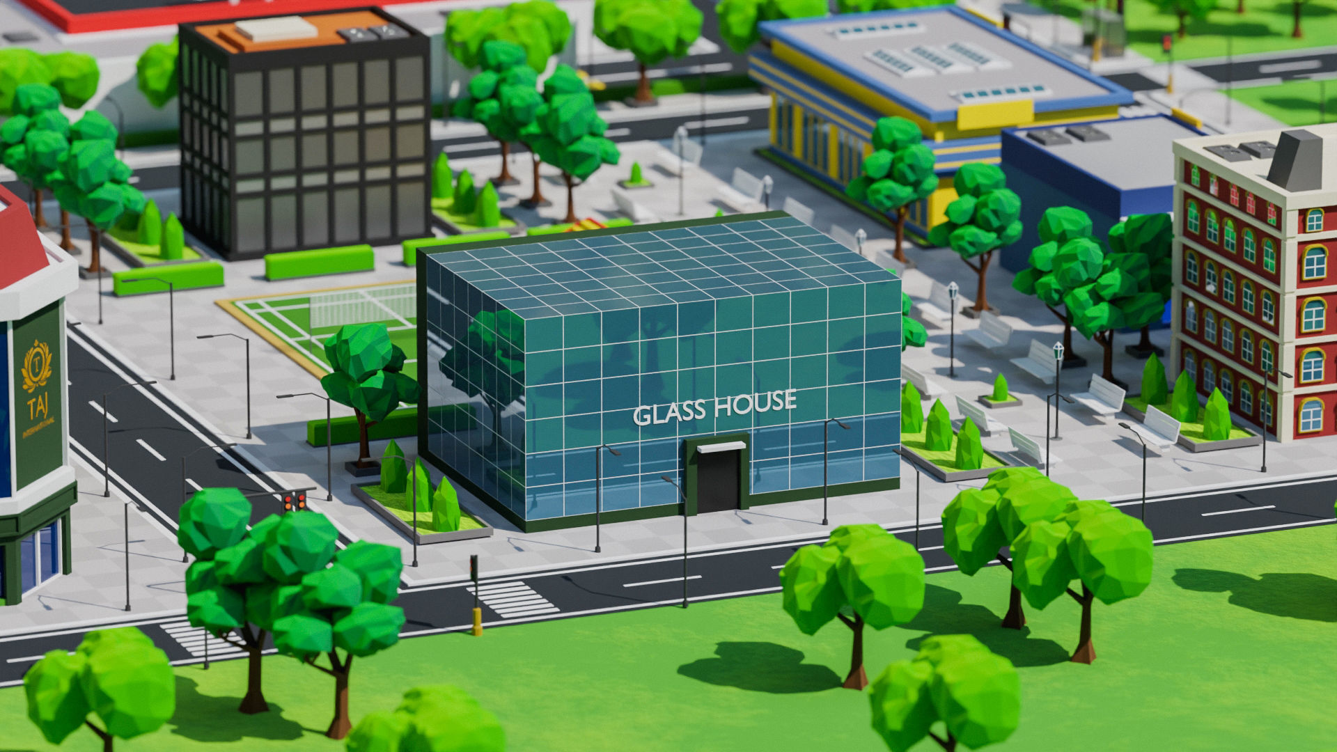 Low Poly city Asset pack Low-poly 3D model_5