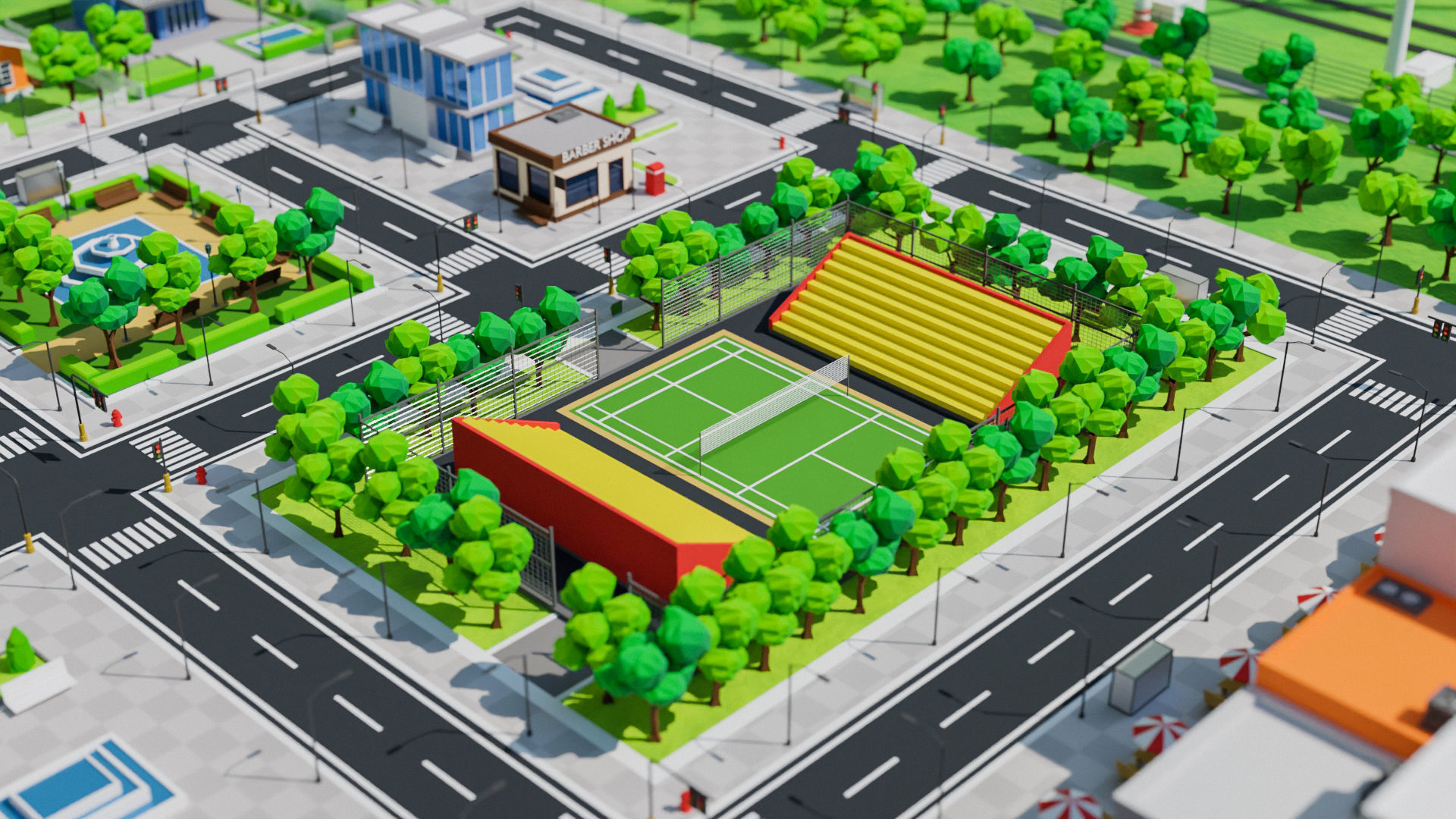 Low Poly city Asset pack Low-poly 3D model_18