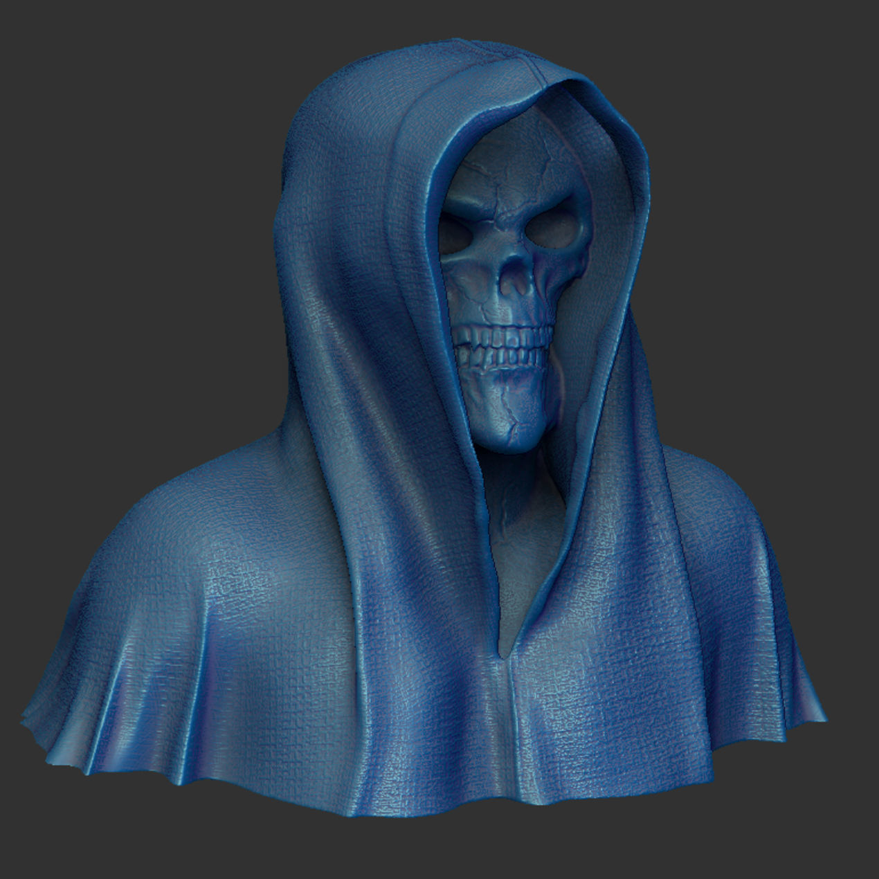 Cape-Skull Bust 3D print model_1