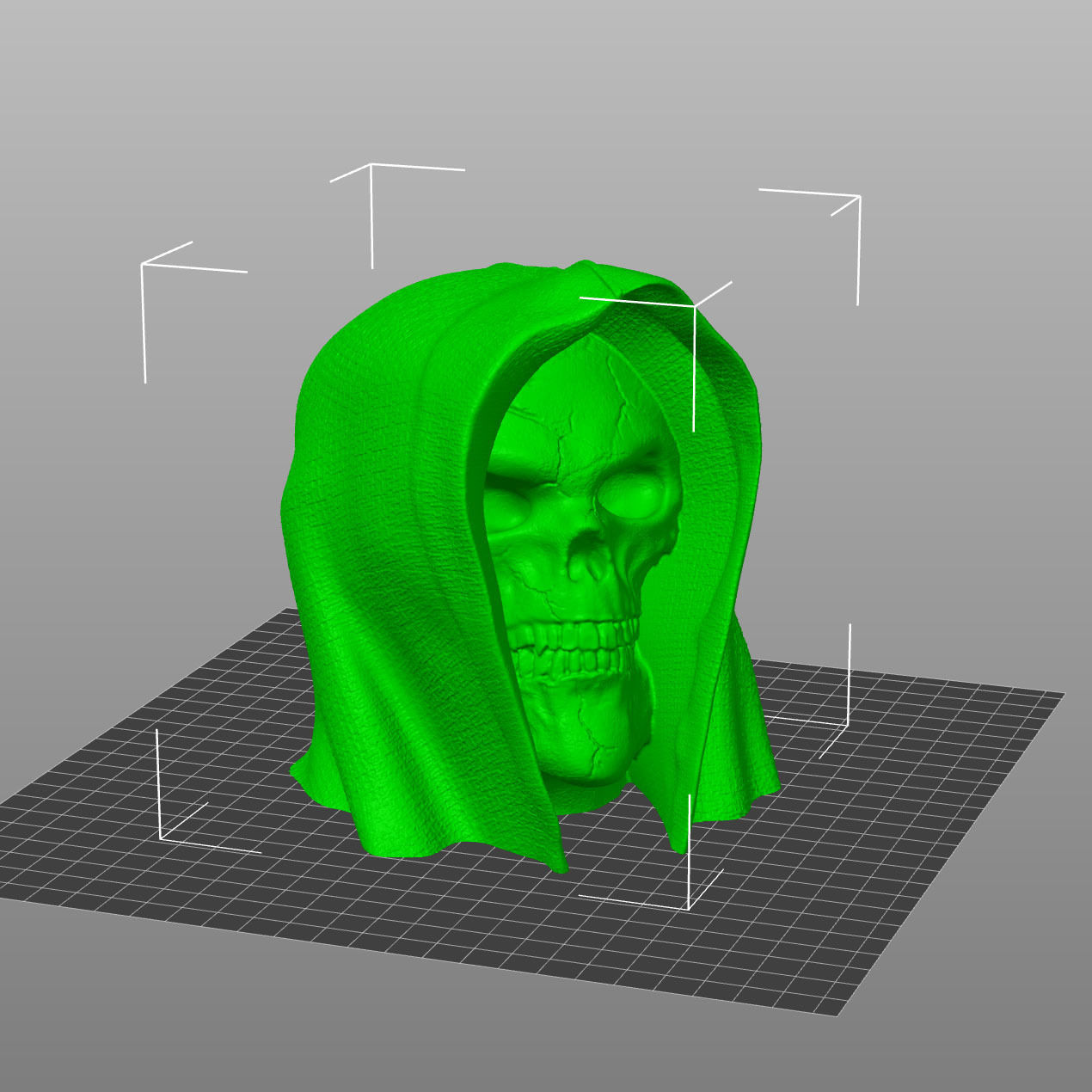 Cape-Skull Bust 3D print model_3